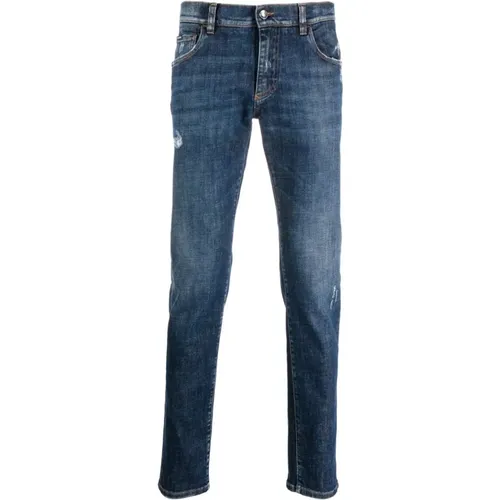 Moderne Slim-Fit Denim Jeans , Herren, Größe: 4XL - Dolce & Gabbana - Modalova