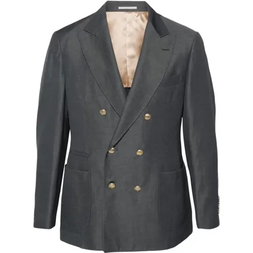 Grey Jackets for Men , male, Sizes: XL, M, L - BRUNELLO CUCINELLI - Modalova