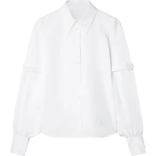 Off , Weiße Baumwoll-Popeline-Hemd , Damen, Größe: S - Off White - Modalova