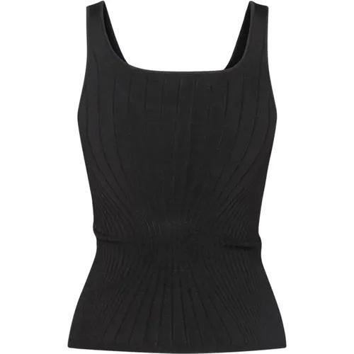 Schwarzes Strick Tank Top mit Skulptureffekt , Damen, Größe: M - Mugler - Modalova