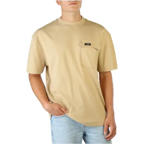 Herren Logo-Bedrucktes Baumwoll-T-Shirt , Herren, Größe: S - Calvin Klein - Modalova