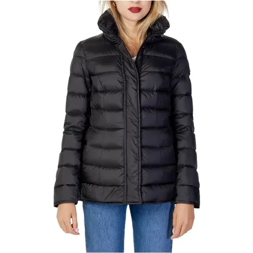 Schwarze Feder Turtleneck Jacke , Damen, Größe: XL - Peuterey - Modalova