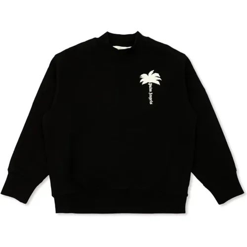 Sweatshirt mit bedrucktem Logo - Palm Angels - Modalova