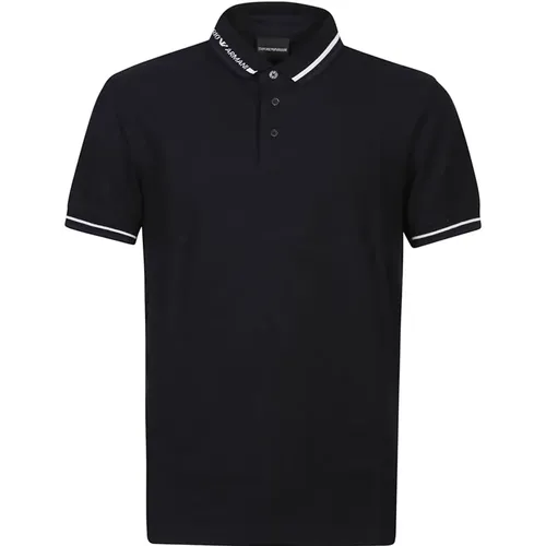 Navy Short Sleeve Polo Shirt , Herren, Größe: 2XL - Emporio Armani - Modalova