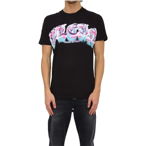 Schwarzes Rundhals T-Shirt , Herren, Größe: S - Philipp Plein - Modalova