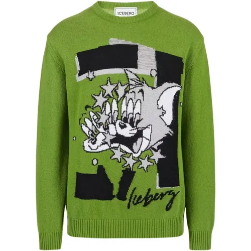 Wollpullover mit Cartoon , Herren, Größe: M - Iceberg - Modalova