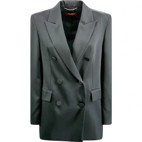 Satin Envers Double-Breasted Blazer , female, Sizes: XS, S - Max Mara Studio - Modalova