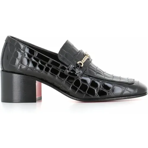 Crocodile Print Sandals , female, Sizes: 7 UK, 5 1/2 UK, 4 1/2 UK, 3 UK, 6 UK, 5 UK - Christian Louboutin - Modalova