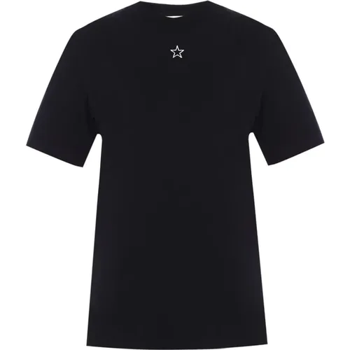 T-Shirt mit gesticktem Stern , Damen, Größe: S - Stella Mccartney - Modalova