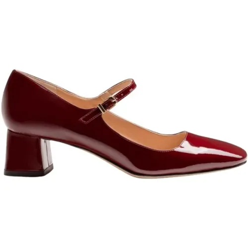 Bordeaux Lackleder Pumps mit Eckiger Spitze - PARALLELE - Modalova