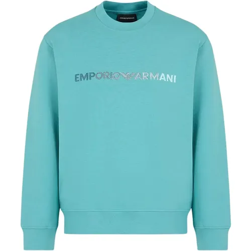 Men's Logo Print Sweatshirt , male, Sizes: M, S - Emporio Armani - Modalova