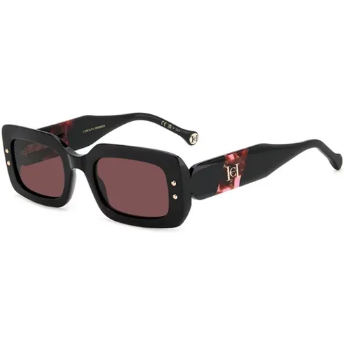 Burgundy Sungles with Pink Lenses , unisex, Sizes: 50 MM - Carolina Herrera - Modalova