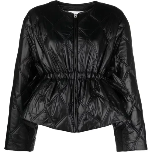 Shiny quilt jacket , female, Sizes: L - Ganni - Modalova