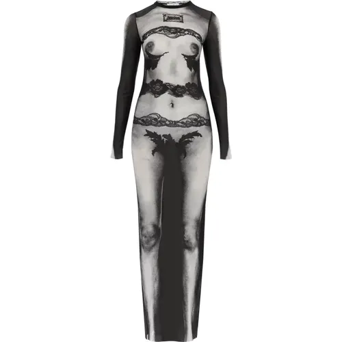 Mesh Body Lace Kleid Marinière Stil , Damen, Größe: S - Jean Paul Gaultier - Modalova