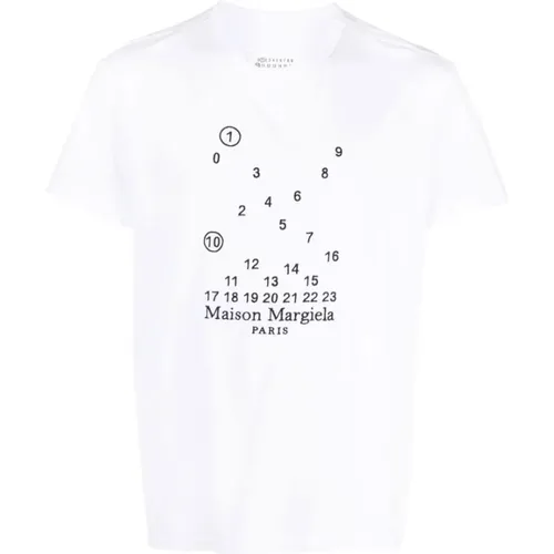 Grafik-Print T-Shirt , Herren, Größe: XL - Maison Margiela - Modalova