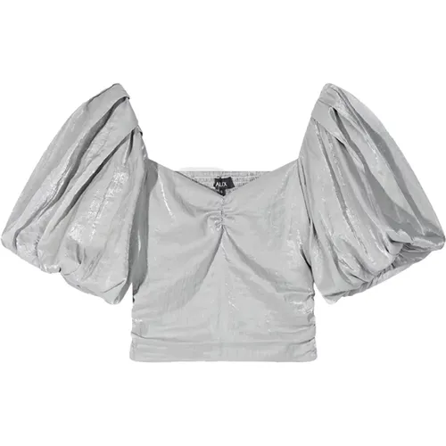 Lurex Gewebte Tops Silber , Damen, Größe: M - ALIX The Label - Modalova