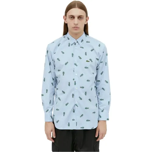 Lacoste Streifen-Und-Logo Print Shirt , Herren, Größe: L - Comme des Garçons - Modalova