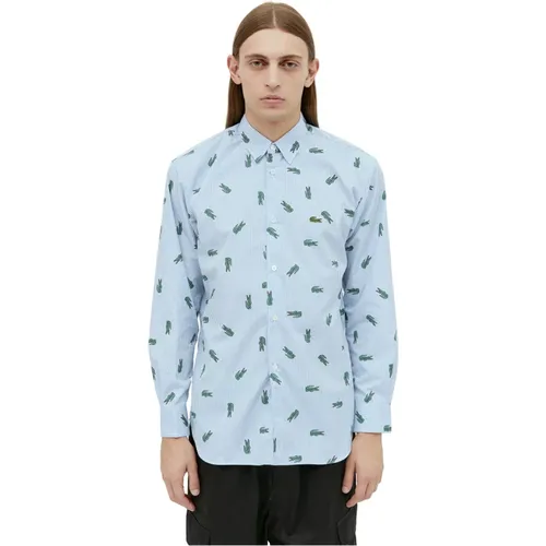Lacoste Streifen-Und-Logo Print Shirt , Herren, Größe: XL - Comme des Garçons - Modalova