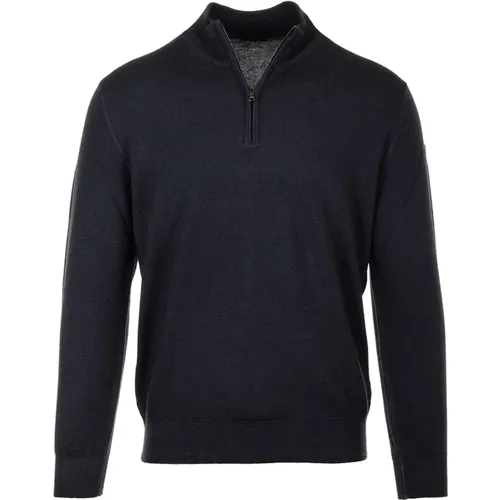 Blauer Pullover Half Zip Stil , Herren, Größe: L - PAUL & SHARK - Modalova