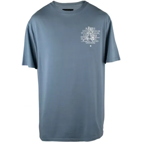 Blaues Baumwoll-T-Shirt mit Logo - Amiri - Modalova