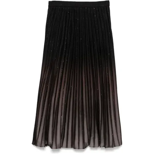 Grey Pleated Foil Skirt , female, Sizes: XL, S, M - DKNY - Modalova