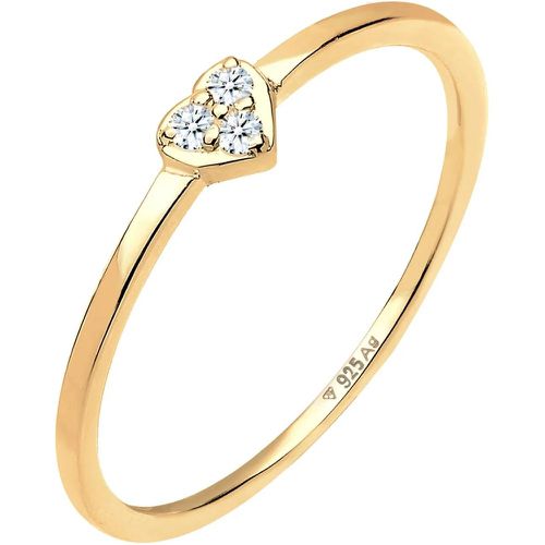 Ringe - Ring Herz Symbol Diamant 0.04 ct. 925er Sterling S - Gr. 56 MM - in - für Damen - Elli - Modalova