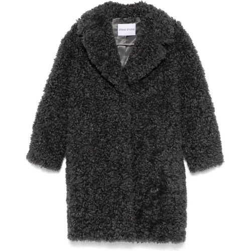 Charcoal Grey Faux Shearling Coats - Größe 38 - Stand Studio - Modalova