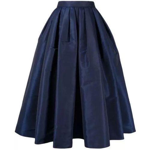 Pleated Navy Blue Midi Skirt - Größe 40 - blue - alexander mcqueen - Modalova