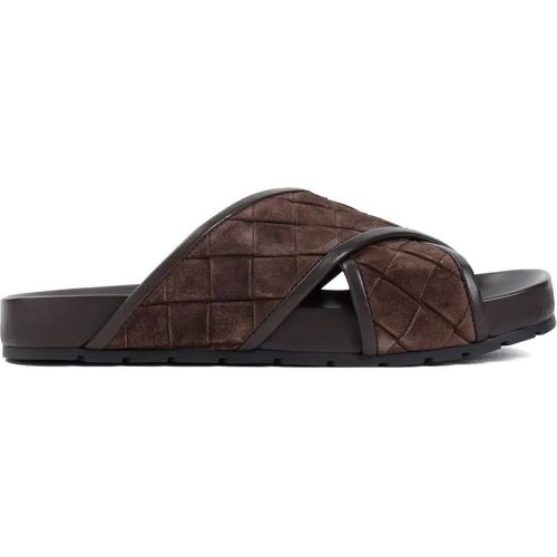 Loafer - Fondant Brown Suede Leather Tarik Criss Cross Sand - Gr. 41 (EU) - in - für Damen - Bottega Veneta - Modalova