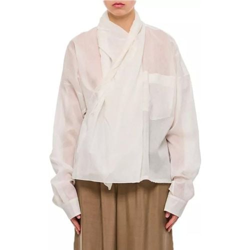 Wrap B-Up Cotton Shirt - Größe 40 - white - Quira - Modalova
