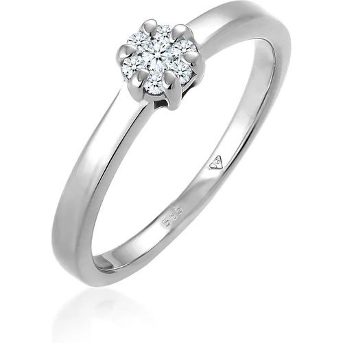 Ringe - Ring Verlobung Diamant 0.12 ct. Luxuriös 585 Weißg - Gr. 52 MM - in Silber - für Damen - Elli - Modalova