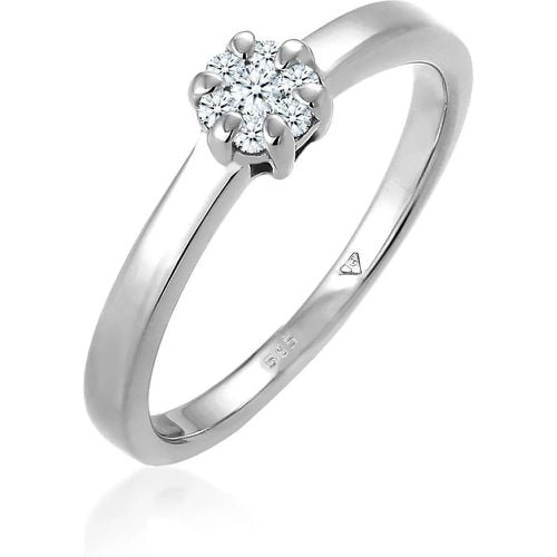 Ringe - Ring Verlobung Diamant 0.12 ct. Luxuriös 585 Weißg - Gr. 54 MM - in Silber - für Damen - Elli - Modalova