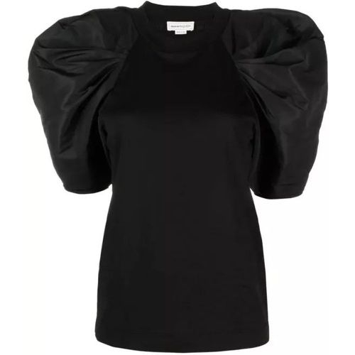Puff-Sleeve Black T-Shirt - Größe 40 - black - alexander mcqueen - Modalova