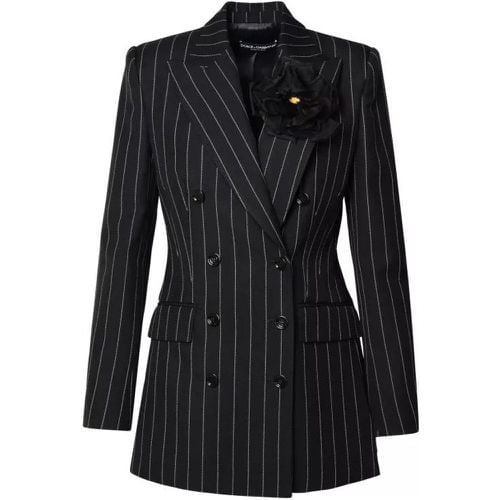 Black Virgin Wool Blazer - Größe 42 - Dolce&Gabbana - Modalova