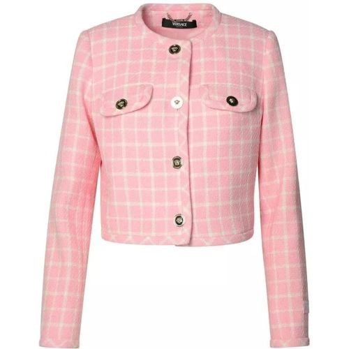 Check Jacket - Größe 40 - pink - Versace - Modalova