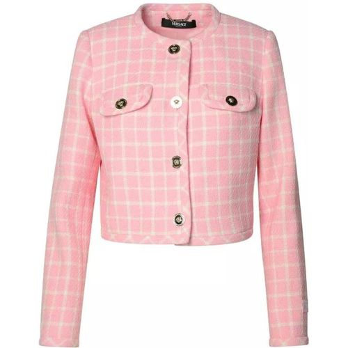 Check Jacket - Größe 42 - pink - Versace - Modalova