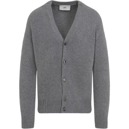 Tonal Adc Light Grey Cashmere Cardigan - Größe L - AMI Paris - Modalova