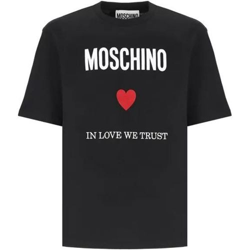T-Shirt With Logo - Größe 48 - black - Moschino - Modalova