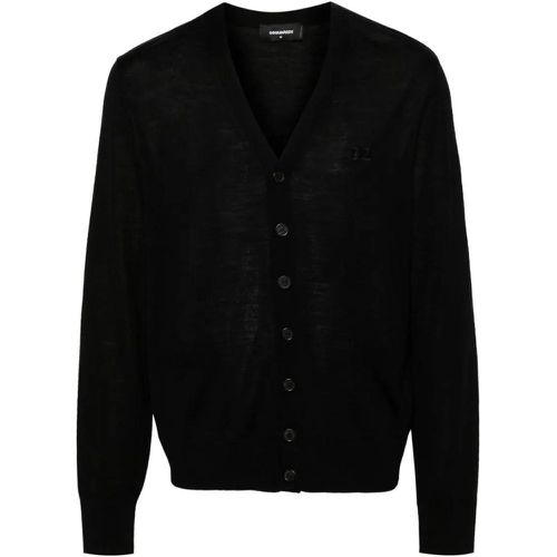 Black Knit V-neck Cardigan - Größe S - schwarz - Dsquared2 - Modalova