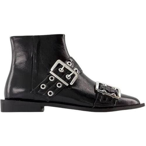 Stiefel - Feminine Buckle Ankle Boots - Synthetic Leather - Gr. 36 (EU) - in - für Damen - Ganni - Modalova