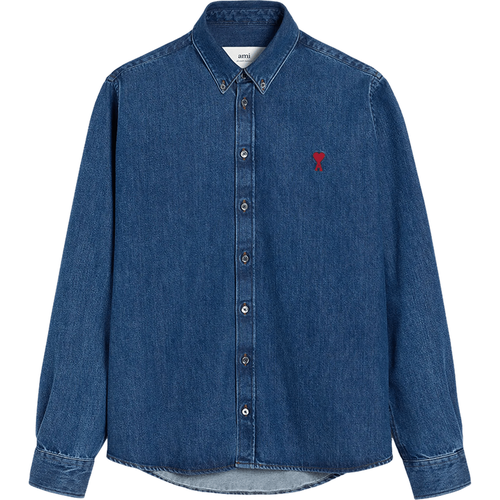 Button-down-Hemd mit Logo - Größe M - AMI Paris - Modalova