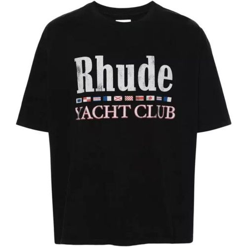 Flag Cotton T-Shirt - Größe S - black - Rhude - Modalova