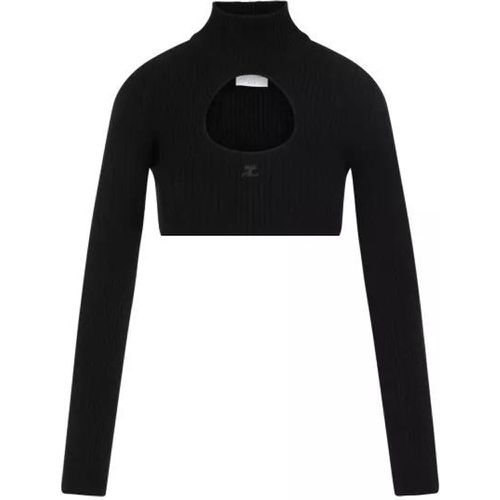 Black Circle Mock Neck Cropped Sweater - Größe S - black - Courrèges - Modalova