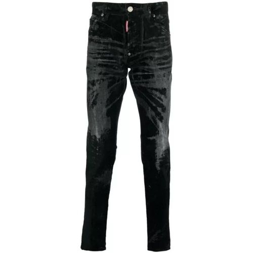 Distressed Mid-Rise Skinny Jeans - Größe 52 - black - Dsquared2 - Modalova