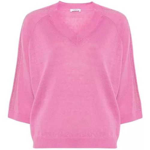 Beaded Fine-Knit Knitwear Top - Größe 42 - pink - PESERICO - Modalova