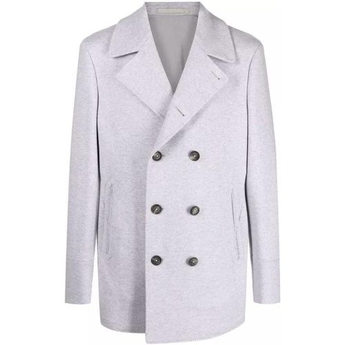 Double-Breasted Wool-Cashmere Coat - Größe 54 - gray - Eleventy - Modalova