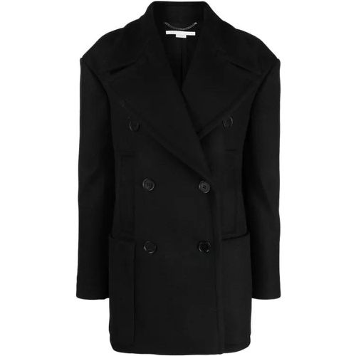 Black Double Breasted Coat - Größe 38 - black - Stella Mccartney - Modalova