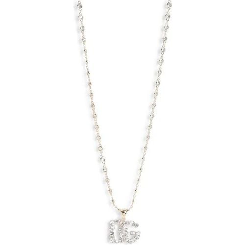 Halsketten - Logo Strass Necklace - Gr. unisize - in Silber - für Damen - Dolce&Gabbana - Modalova