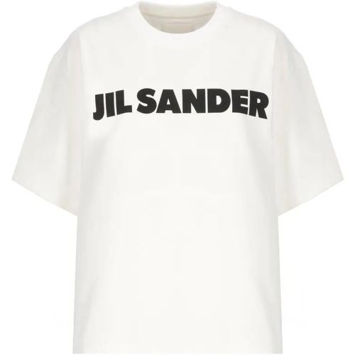 White Cotton T-Shirt With Logo - Größe L - Jil Sander - Modalova