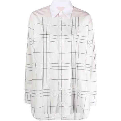Fine-Check Long-Sleeve Cotton Shirt - Größe 36 - white - Marni - Modalova